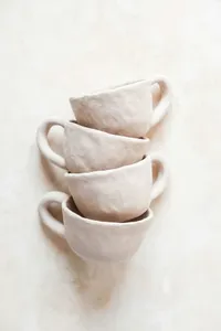Stacked handmade cups
